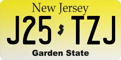 NJ license plate J25TZJ