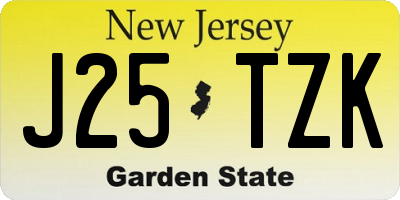 NJ license plate J25TZK