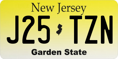 NJ license plate J25TZN