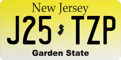 NJ license plate J25TZP