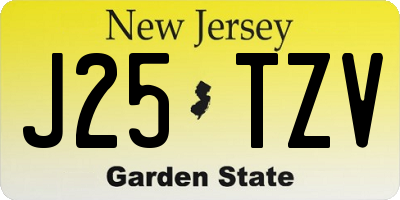 NJ license plate J25TZV
