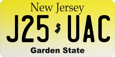 NJ license plate J25UAC