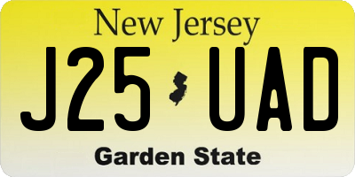 NJ license plate J25UAD