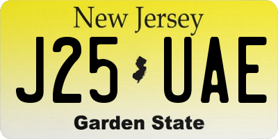 NJ license plate J25UAE