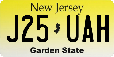 NJ license plate J25UAH