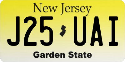 NJ license plate J25UAI