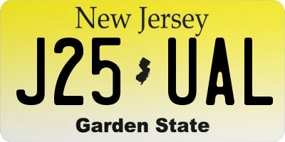 NJ license plate J25UAL