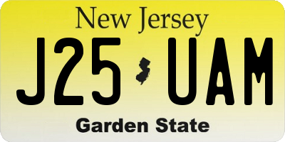 NJ license plate J25UAM