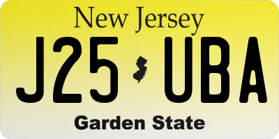 NJ license plate J25UBA