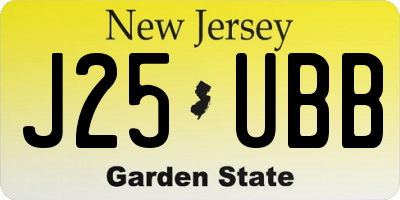 NJ license plate J25UBB
