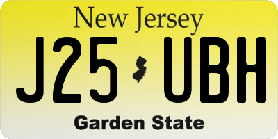 NJ license plate J25UBH
