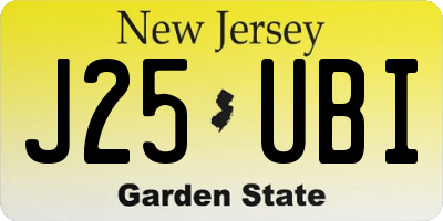 NJ license plate J25UBI