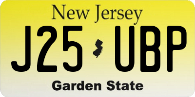 NJ license plate J25UBP