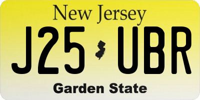 NJ license plate J25UBR
