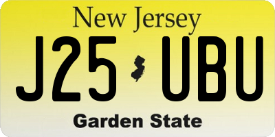 NJ license plate J25UBU