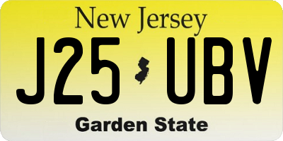 NJ license plate J25UBV