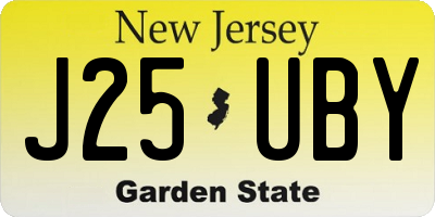 NJ license plate J25UBY