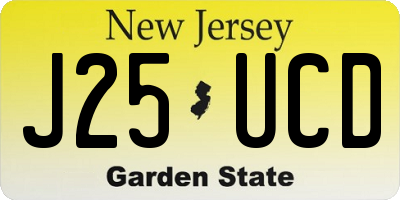 NJ license plate J25UCD