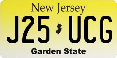 NJ license plate J25UCG