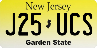 NJ license plate J25UCS