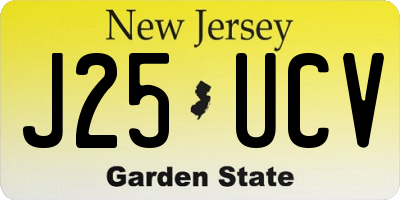 NJ license plate J25UCV