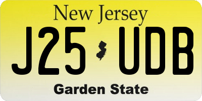 NJ license plate J25UDB