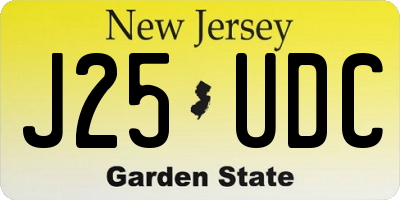 NJ license plate J25UDC