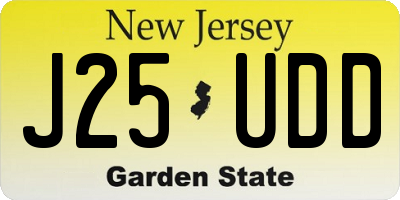 NJ license plate J25UDD