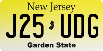 NJ license plate J25UDG