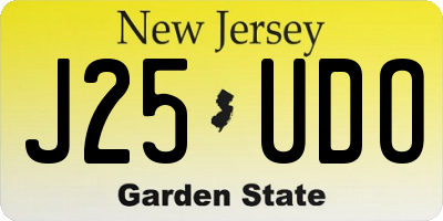 NJ license plate J25UDO