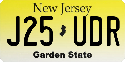 NJ license plate J25UDR