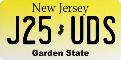 NJ license plate J25UDS