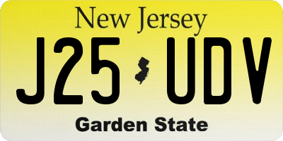 NJ license plate J25UDV