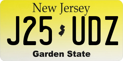 NJ license plate J25UDZ