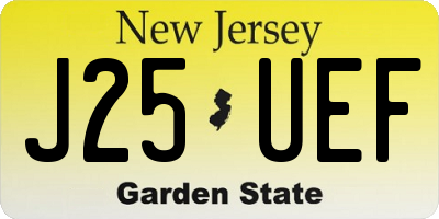 NJ license plate J25UEF