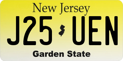 NJ license plate J25UEN