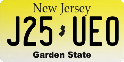 NJ license plate J25UEO