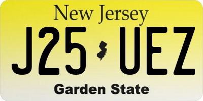 NJ license plate J25UEZ