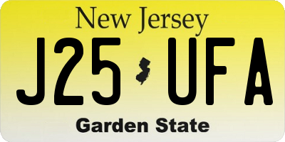 NJ license plate J25UFA