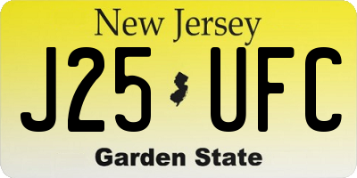NJ license plate J25UFC