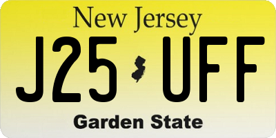 NJ license plate J25UFF
