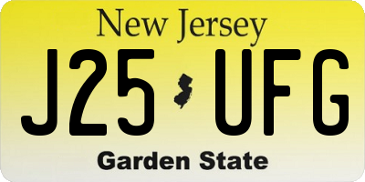 NJ license plate J25UFG