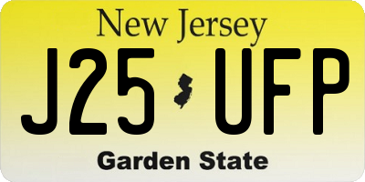 NJ license plate J25UFP