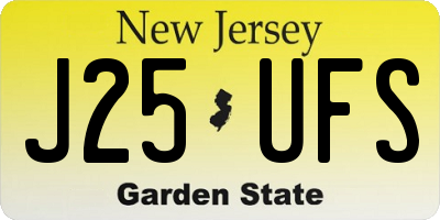 NJ license plate J25UFS