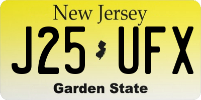 NJ license plate J25UFX