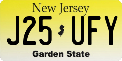 NJ license plate J25UFY