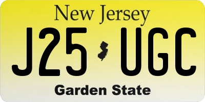 NJ license plate J25UGC