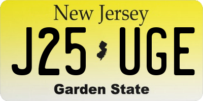 NJ license plate J25UGE