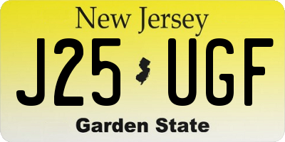 NJ license plate J25UGF