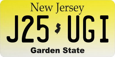 NJ license plate J25UGI